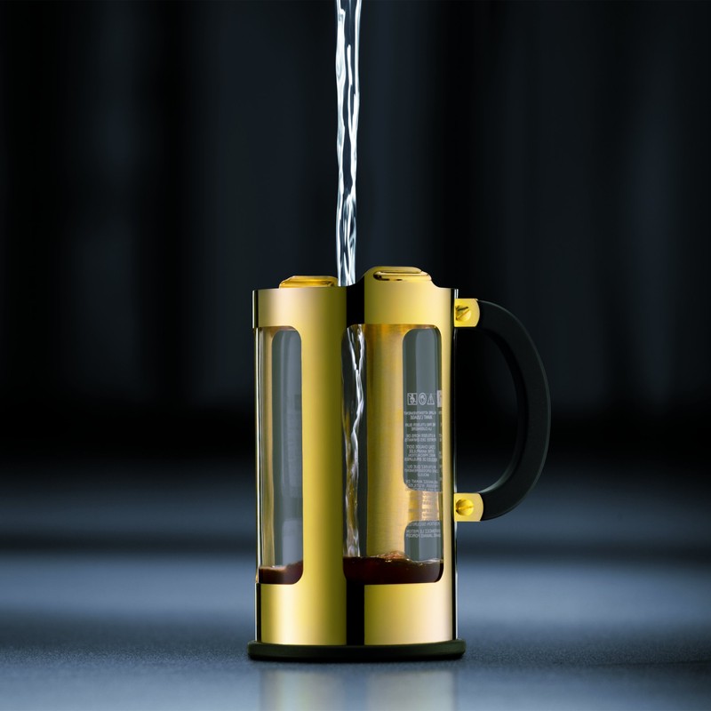 Bodum New Chambord Kaffeebereiter 8 Tassen, Chrom, Gold, 1 Litre