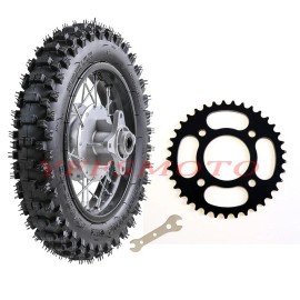 Unbranded 1.6x10'' Drum Brake Wheel Rim 80/100-10 Knobby Tires Assembly 37T Sprocket CRF50