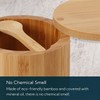KITCHENDAO Bamboo Salt Box with Built-in Spoon to Prevent Dust,