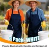 UMETASS 3PCS 2.5 Gal White Buckets Set, Durable Plastic Storage