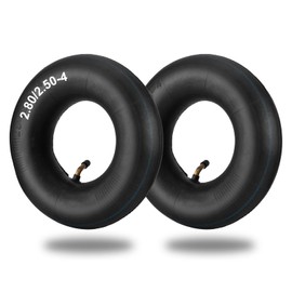 2.80/2.50-4" Inner Tubes, 2 Pack Heavy Duty 2.80 2.50-4/280/250-4 Replacement Tire Inner Tube with Bent Valve for Scooters, Hand Trucks, Wheelbarrows, Utility Cart, Dollys, Lawn Mowers, Trolleys
