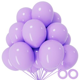 110pcs Pastel Purple Balloon 12 Inch, Pastel Purple Latex Balloons for Birthday Party Baby Shower Wedding(with 2 Ribbons).