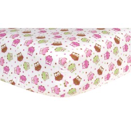 Owl Deluxe Flannel Fitted Crib Sheet