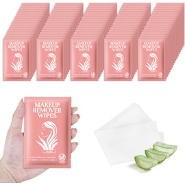 Makeup Remover Wipes Facial Cleansing Individually Wrapped Bulk,Travel Cleanser Disposable Makeup Removal Cloths Pads For Skin Care Removing Mascara Lipstick Travel Hotel Daily Use Aloes (200 Packs)