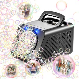Reenovan Bubble Machine, Automatic Bubble Blower 15000+ Bubbles Per Minute, Portable Bubble Maker with 2 Speeds, Outdoor Bubble Toys for Parties, Birthday, Wedding