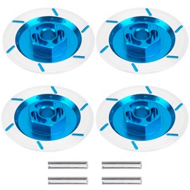 4Pack Vgoohobby Aluminum Alloy RC 12mm Hex Hub Wheel Rim Brake Disc for HSP HPI Traxxas Tamiya 1/10 On-Road Racing Model Car (Blue)
