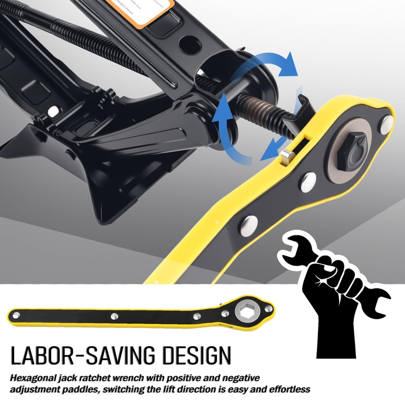 Scissor Jacks Set,2 Ton Portable Car Jack Kit with Lug