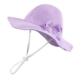 BAVST Baby Sun Hat Girls Floppy Bucket Hat Summer Toddler Outdoor Cap for Swim Beach (Purple, 52cm)