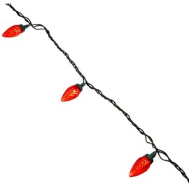 NOMA/INMLITEN-IMPORT 47660-88A 0 25 Count, Faceted Red, C9, LED Light Set, Green Wire