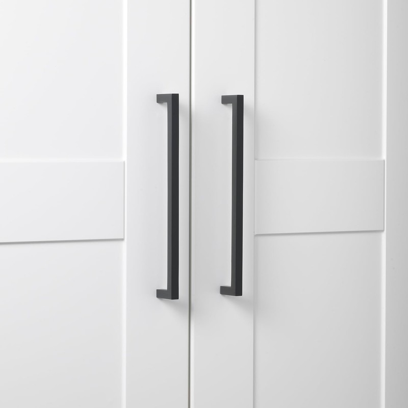 GlideRite 7-9/16 in. (192mm) Center-Center Solid Square Cabinet Bar Pull,