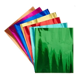 200 Hojas De Papel Metalico Liso 53x70cms. 100 Oro 100 Plata