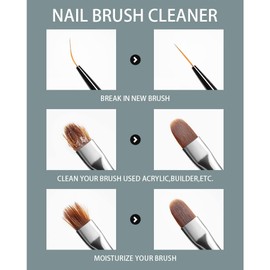 AIJIMEI Brush Cleaner for Nail Brush Fast Cleaning Nail Brush Cleaner Easy To Use For Salons And Home Use Acrylic Nail Brush Cleaner Nail Art Brushes Cleaner, Paint Nail Brush Cleaner 2FL OZ