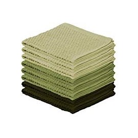 DecorRack 8 Pack Kitchen Dish Towels, 100% Cotton Wash Cloth, Luxurious Soft, 12x12 inch Ultra Absorbent, Machine Washable Washcloths, Teal Green (8 Pack)