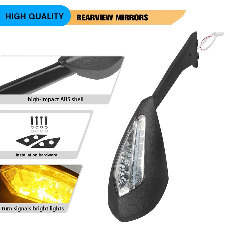 HAONEL Side Rearview Mirror with Turn Signal Light Replacement for