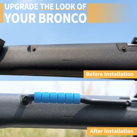 ROADER Bronco Front Grab Handles for 2021 2022 2023 Ford Bronco 2/4 Door Roll Bar Grip Handles, Upgraded Non-Slip Aluminum Blue Handles Bronco Interior Accessories (Not Fit Rear Seat)
