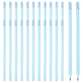 PATIKIL Round Pencils, 24 Pcs Triangle HB Graphite Pencil Wooden Pencils with Eraser for Classroom Office Writing Drawing Supplies, Blue
