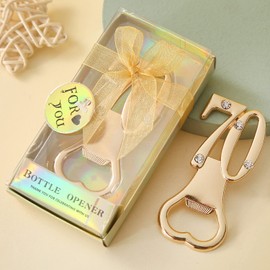 Baseo 24 pcs gold themed 70th birthday bottle openers favored for 70th anniversary wedding party gifts, 70th birthday party souvenirs or party decorations (Gold, 70 style)