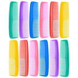 12 Pieces Hair Combs Set for Women Men 5 Inch Pocket Fine Tooth Hair Comb Unbreakable Plastic, 6 Assorted Colour (12 Pieces)