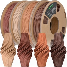 OVV3D Wood 3D Printer Filament Bundle - Wood PLA Filament 1.75mm, 200g x 4 Pack (Walnut, Oak, Cherry, Teak)