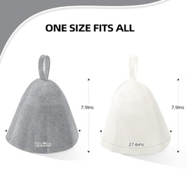 Nicalas 2 Pack Sauna Hat,Wool Felt Sauna Hat for Men and Women,Russian Banya Sauna Cap,Grey