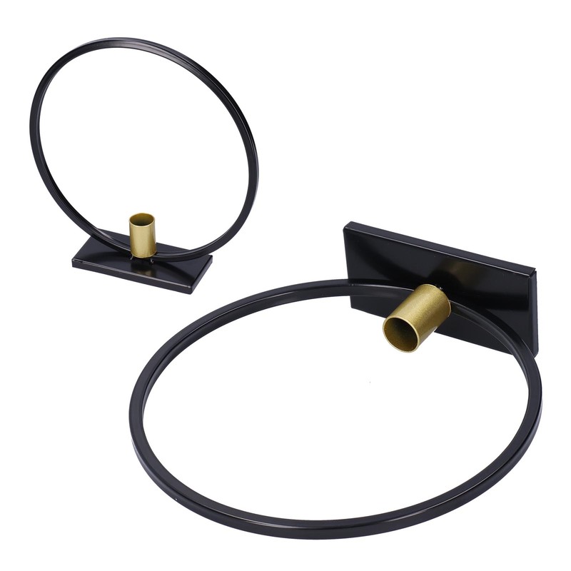 Simple Round Candle Holder Wrought Iron Home Candlestick for Dinner
