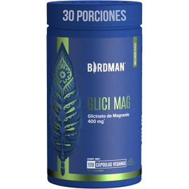 Birdman Glicinato de Magnesio 400 mg | Apoya la Absorción de Calcio | Fórmula Limpia Sin Aditivos | Cápsula Vegana | Esencia Refrescante | Suplemento Alimenticio | 30 Porciones | 120 Cápsulas
