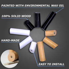 ANZOME 6Pack Wooden Coat Hooks, 10kg Wooden Hooks for Walls, Wooden Coat Peg Coat Hanger, Heavy Duty Hooks for Hanging Clothes, Hat, Scarves and Headphone in Bedroom, Living Room(Medium,Wood)