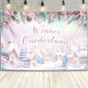 MEHOFOND 7x5ft Winter Onederland Backdrop for Pink Winter Happy 1st