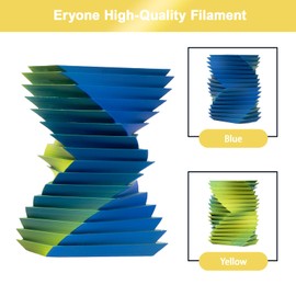 ERYONE Matte Dual Color 3D Printer PLA Filament 1.75 +/- 0.03mm, Matte Bicolor Filament PLA 1KG(2.2LBS) Spool, Blue Yellow