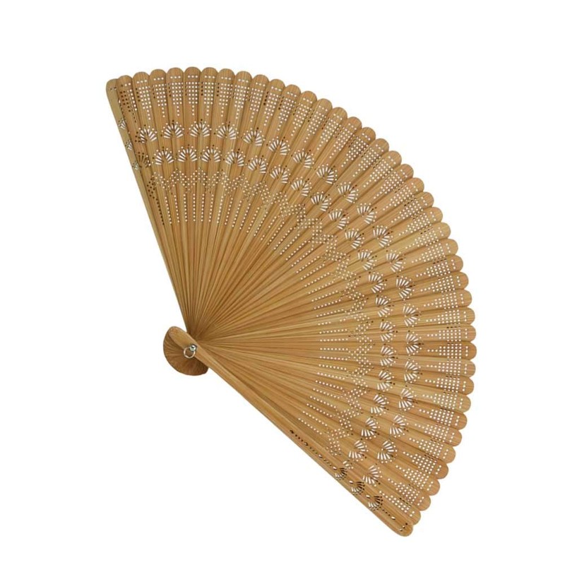 Hand Fan Bamboo Silk Fan Wooden Folding Vintage Fan