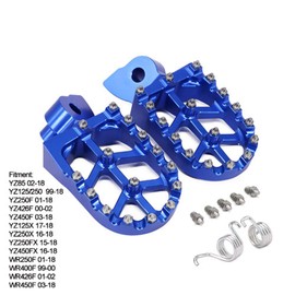 IUVWISN Dirt Bike Foot Pegs,Motorcycle Footpegs Wider Foot Rest Pedal CNC for YZ65 18-23 YZ85 02-23 YZ125 97-23 YZ250 98-23 YZ250F WR250F 01-23 YZ450F WR450F 03-23 YZ125X YZ250X YZ450FX YZ250FX Blue