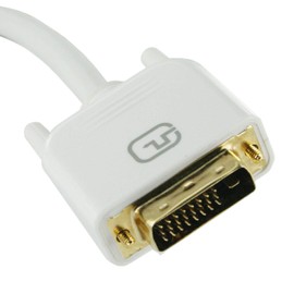 1m HDMI Male to DVI-D Male Cable White Dual Link for LCD Screen PC Monitor