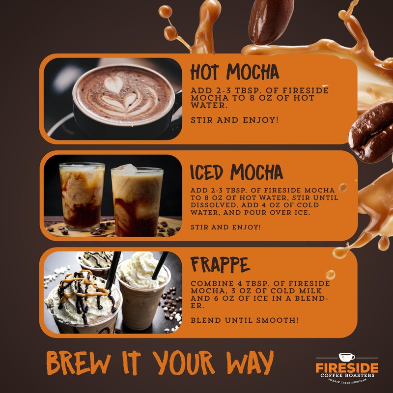Fireside Coffee Toasted Coconut Cafe Mocha - Instant Coffee Chocolate