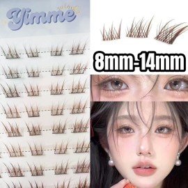 yimmewinks 3 Packs of 10 Rows 8-14mm Upper Lash Cluster of Foxy (Chestnut color)