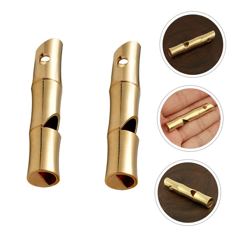 Kisangel 5sets Loud Clear Keychain Whistle Brass Emergency Referee for