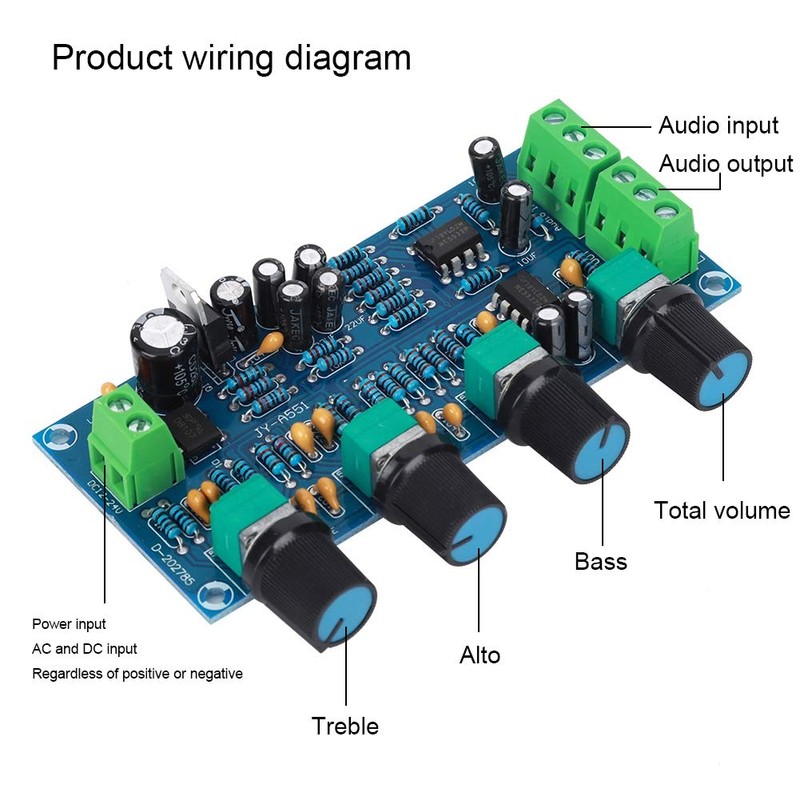 Preamp Tone Board Single Power Supply Electric Preamp with Fever