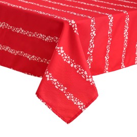 Deconovo Christmas Table Cloths Spillproof Wrinkle Resistant Rectangular Tablecloth for Festival Party, 60 x 84 Inch, White Shatter