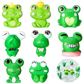 SUNSK Mini Frog Figures Frog Decorative Garden Micro Landscape Garden Decoration Miniature Ornaments Frog Decorative Figure Pack of 8