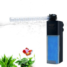 Weipro Internal Fish Tank Filter,Small Aquarium Filter.Strong Suction, 10W Adjustable Submersible Aquarium Filter Pump for Tank (TE200)
