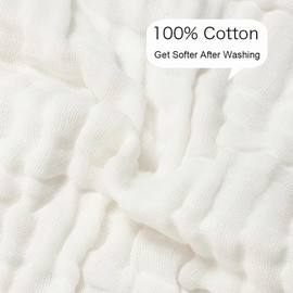 Baby Washcloths Newborn Muslin Baby Washcloths 100% Natural Cotton 6 Layer Gauze Supersoft Newborn Baby 12x12Inch 5 Pack