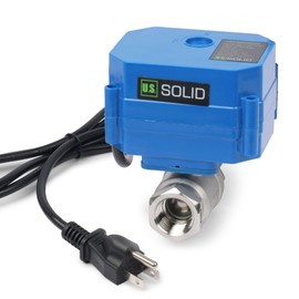 U.S. Solid 1/2" Motorized Ball Valve with US Plug 110VAC NSF Certified 304SS Electrical Ball Valve,Auto Return, Normally Closed