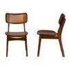Baxton Studio Tafari Dining Chairs, Set of 2, Walnut Brown/Light