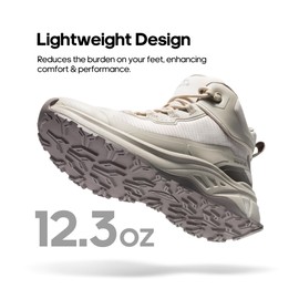 NORTIV 8 Women's Lightweight Hiking Boots Waterproof Trekking for Outdoor,Size 8.5,Khaki,SNHB241W