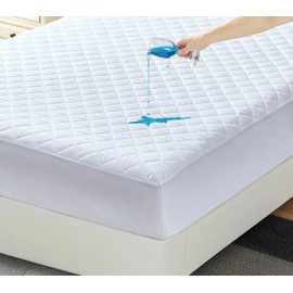Home Beyond & HB design - Quilted Waterproof Mattress Pad - Deep Pocket Fitted Mattress Cover Protector - Twin Size