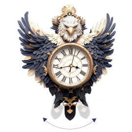 Lilcubics 3D Wooden Puzzle for Adults Eagle Clock, Wooden Puzzle Model Kits to Build, Vintage DIY Mechanical Model Building Gifts for Children Adults, Creative Toys Animal Craft Kits Gift Home Decor