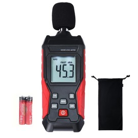 Yiko Sound Level Meter – Digital Portable Volume Meter – 35 dB to 130 dB with LCD Display with Backlight – Noise Meter – Max/Min Data Storage, for DIY Shops