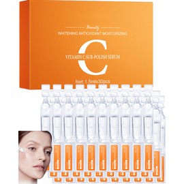 Skin Care Facial Serum Set - 30Pcs Disposable Portable VC Hydrating Face Serum Tubes, Travel Size Mini Vials Skincare Products, Moisturizing Brighten Skin, Women's Day Gift Kit for Women Girl