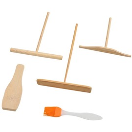 Kiuiom Spreader Spatula Crepes, Crepe Spreader, Crepes Accessories, 5 Pieces Kitchen Utensils, Crepes Slider, Crepes Distributor, Dough Distributor, Crepes, Wood Distributor