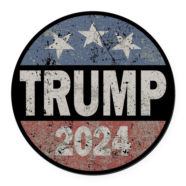 CafePress Vintage Trump 2024 5.5" Round Car Magnet Magnetic Bumper