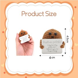 Pocket Hug Positive Kartoffel, Lustige Positive Kartoffel Mini-Plüsch Figuren Lustige Potato Puppe Creative Knitted Wool Potato Doll für Freund Birthday Gift Party, Christmas Decoration Gift